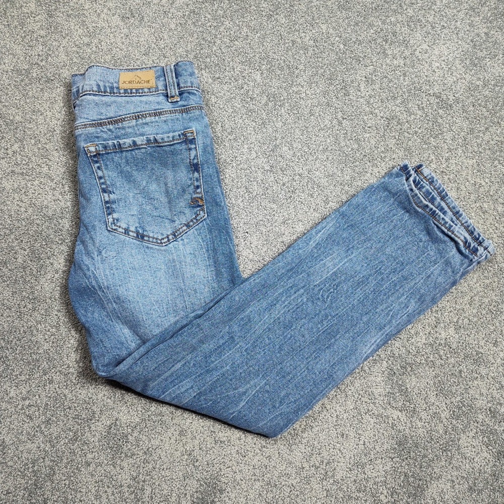 Jordache Girls Girlfriend Jeans Size 10 Light Wash Distressed Denim Casual